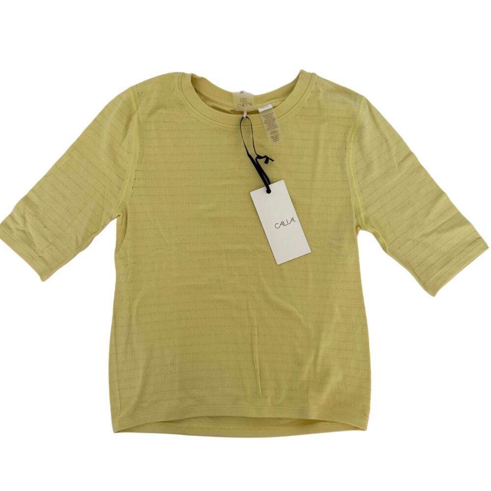 Calia Women's Seamless Crop Tee in Fresh Hay XL NWT